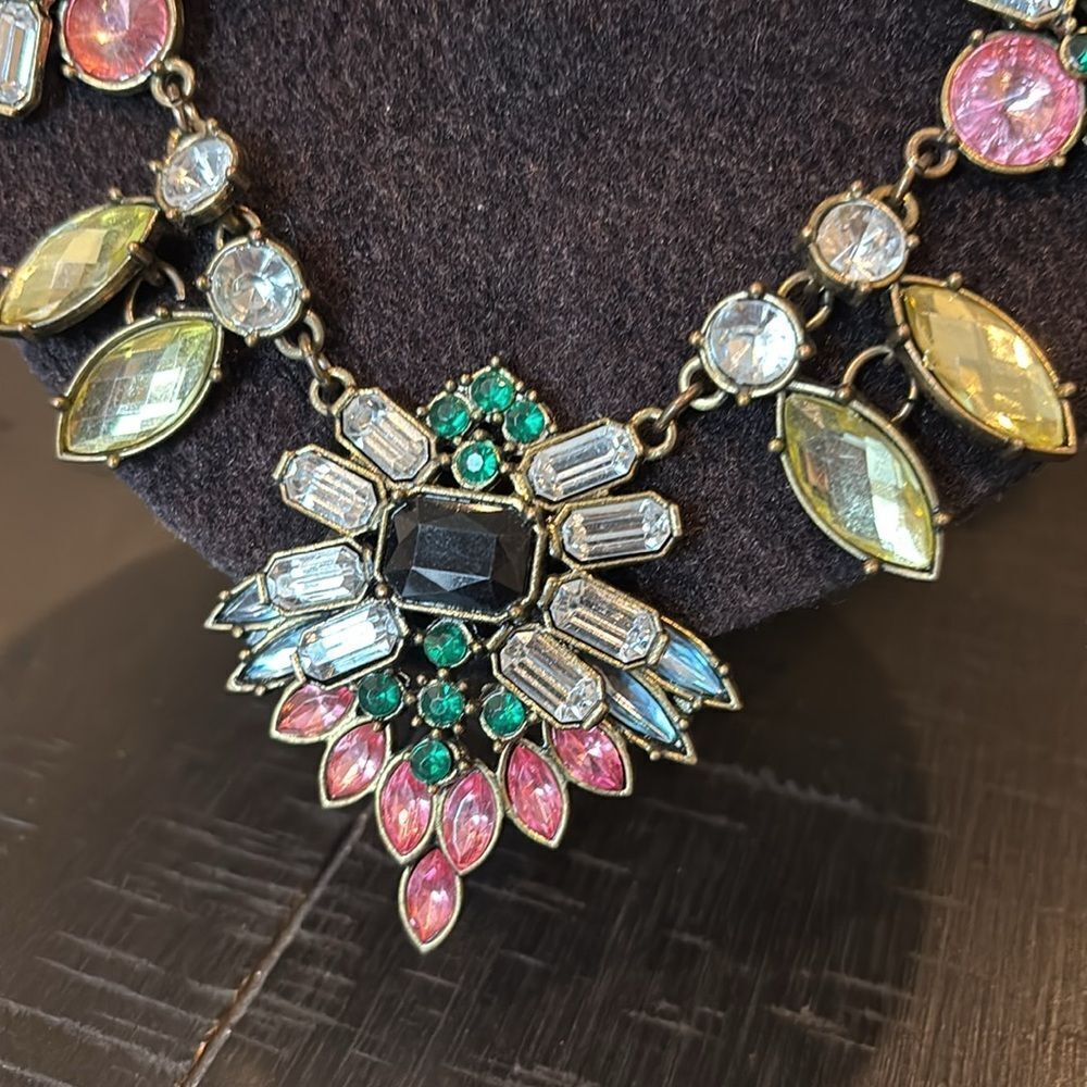 H&M Rhinestone Blue Multicolour Rhinestone Studded Rope Necklace Spring - Picture 4 of 13